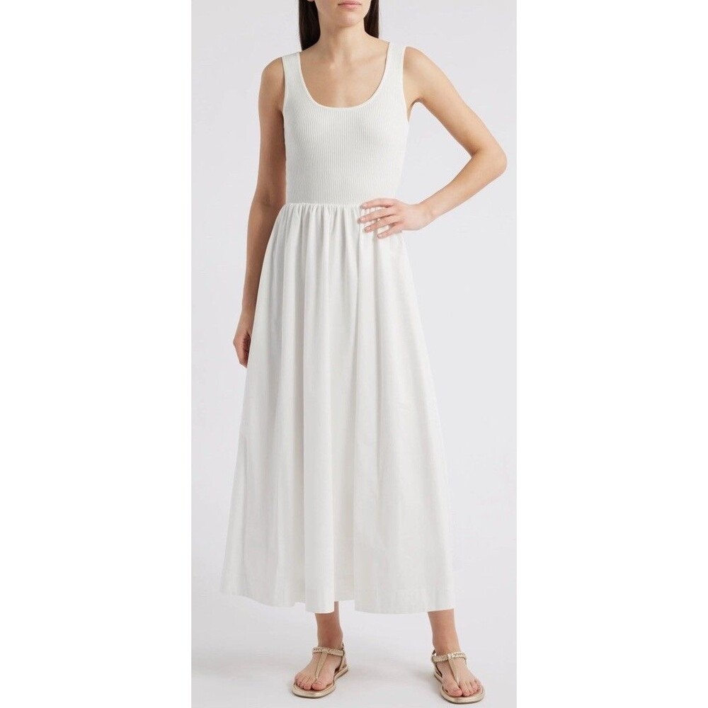 Moon River Womens Sleeveless Mixed Media Maxi Dress Maxi Dress Size S